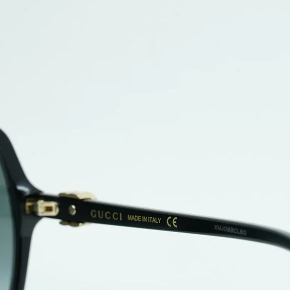 💯 NEW GUCCI GG1072SA 001 SHINY BLACK GREY GRADIENT SQUARE SUNGLASSES - Picture 6 of 11
